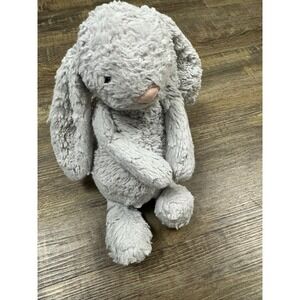 Jellycat Bashful Bunny Gray Plush Doll Medium London Lovey Soft 12"